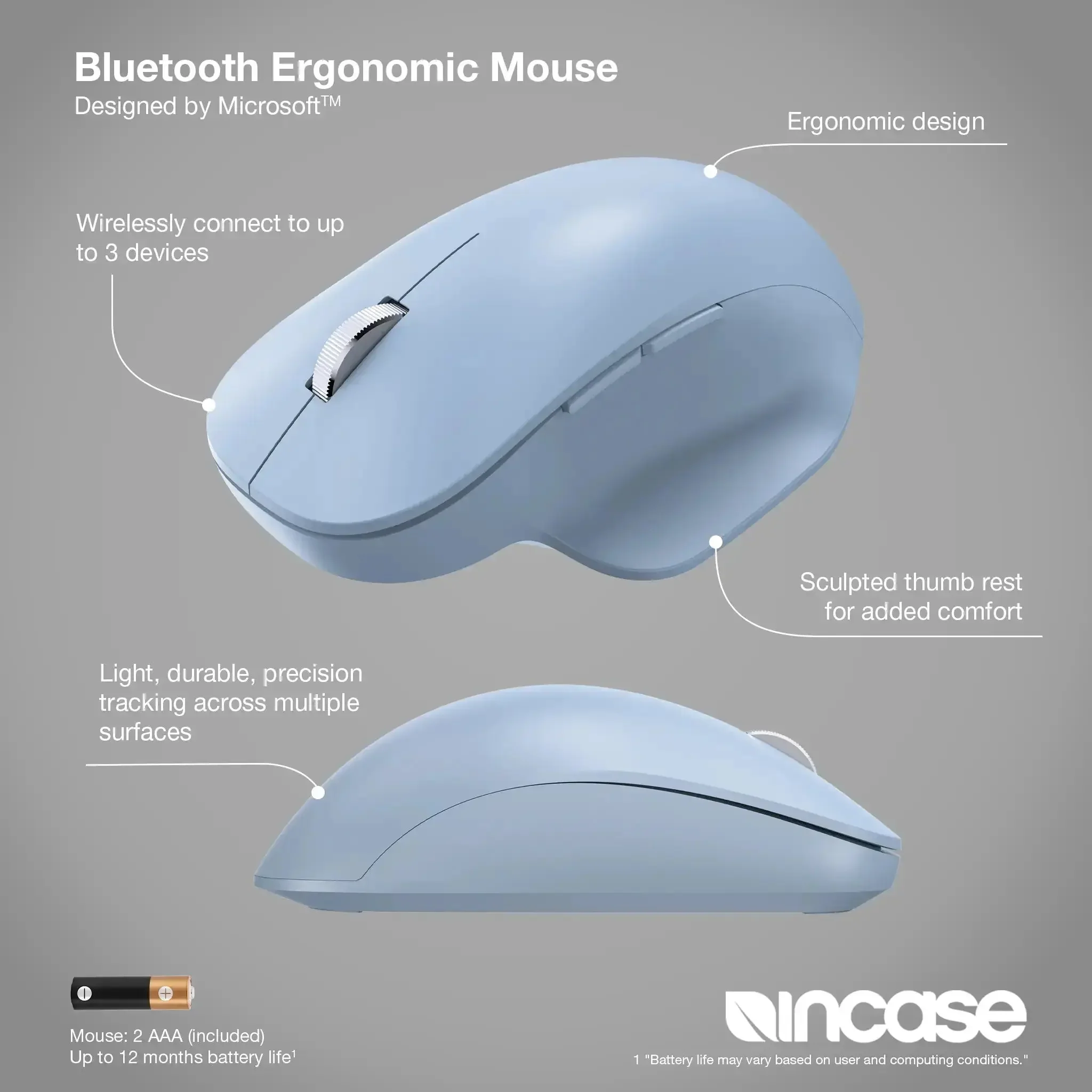 Incase Designed by Microsoft™ Bluetooth Ergonomic Mouse