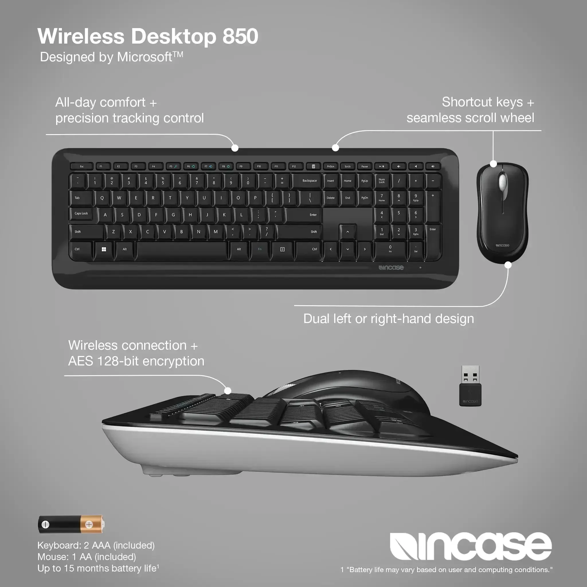 Incase Designed by Microsoft™ Wireless Desktop 850