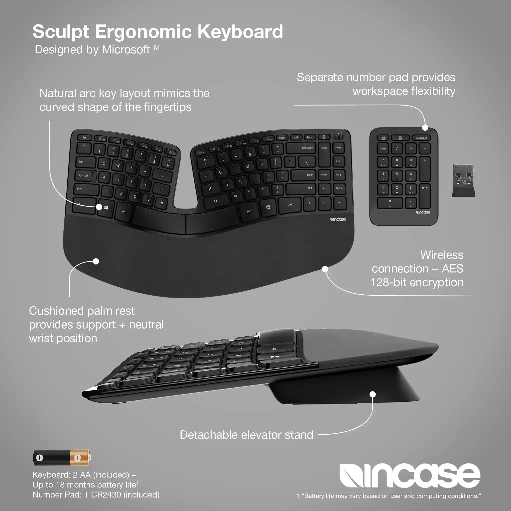 Incase Designed by Microsoft™ Sculpt Ergonomic Keyboard 3 Incase Designed by Microsoft™ Sculpt Ergonomic Keyboard