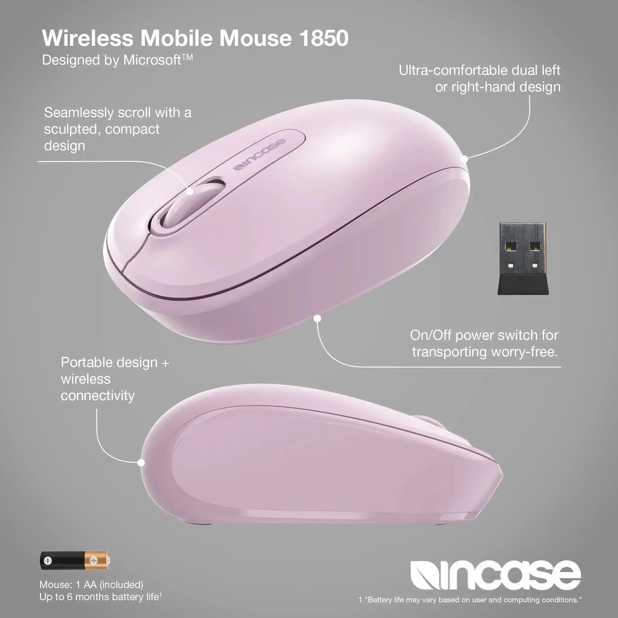 Incase Designed by Microsoft™ Wireless Mobile Mouse 1850