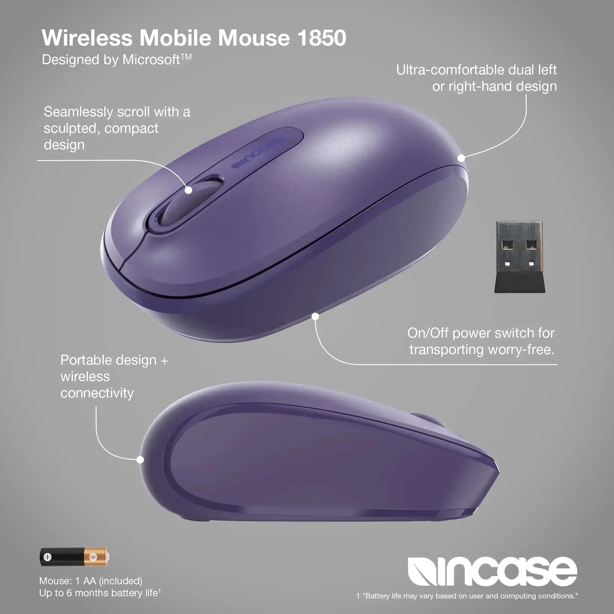 Incase Designed by Microsoft™ Wireless Mobile Mouse 1850