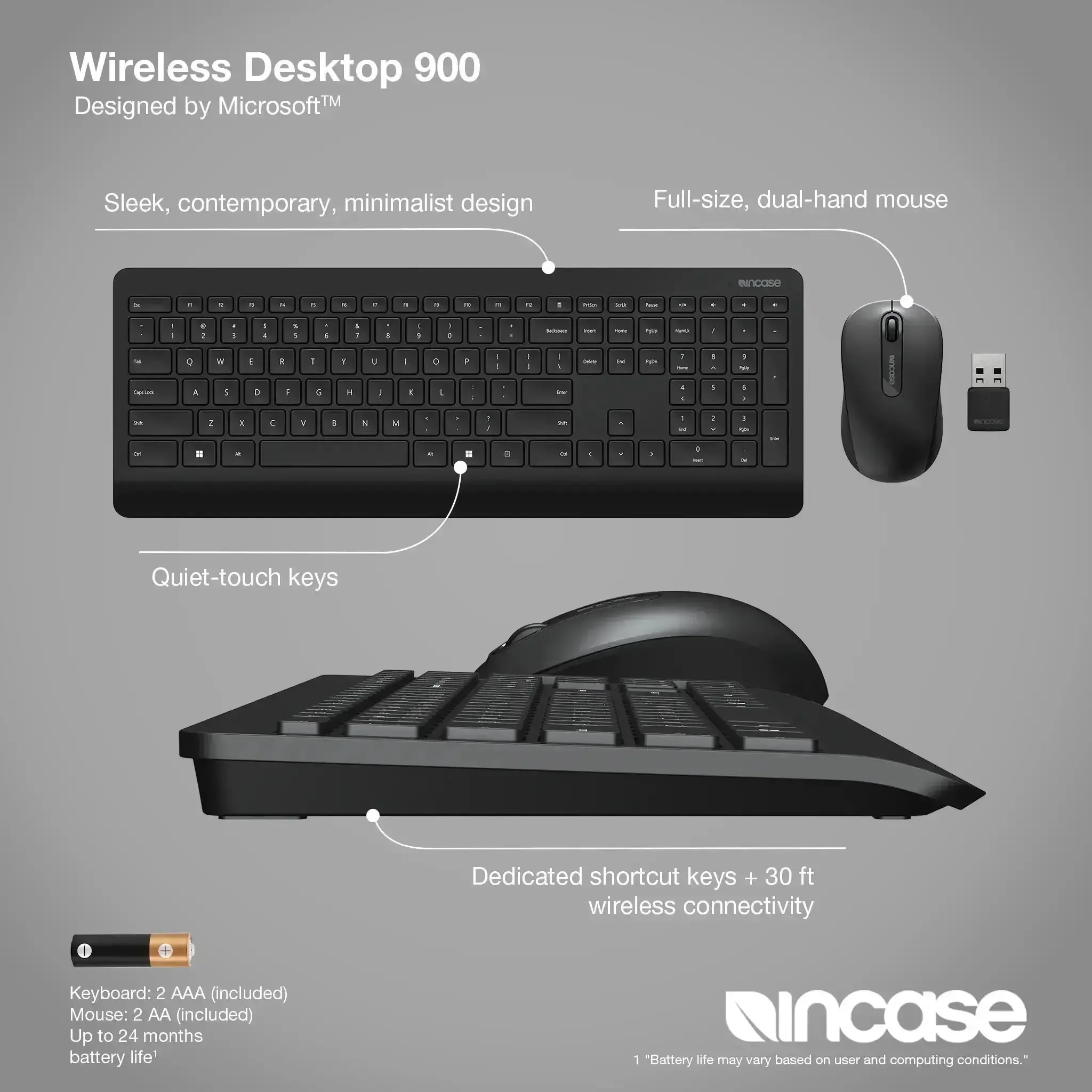 Incase Designed By Microsoft™ Wireless Desktop 900 - EU - Incase